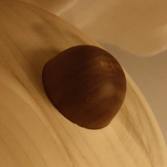 wooden top on wooden ball